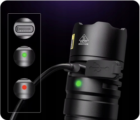 PREMIUM Latarka Sofirn SF16 UV LED SST-08 18650 3000mAh 875 mW USB-C