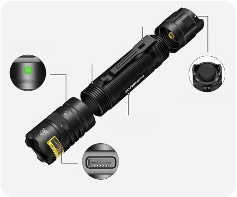 PREMIUM Latarka Sofirn SF16 UV LED SST-08 18650 3000mAh 875 mW USB-C
