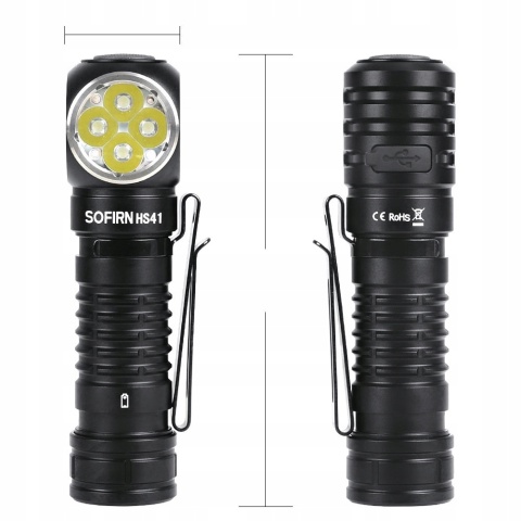 PREMIUM ! MOCNA LATARKA CZOŁOWA Sofirn HS41 4000lm 4*SST-20 LED + aku 21700