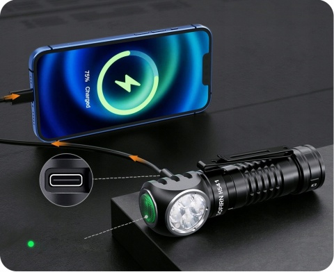 PREMIUM ! MOCNA LATARKA CZOŁOWA Sofirn HS41 4000lm 4*SST-20 LED + aku 21700