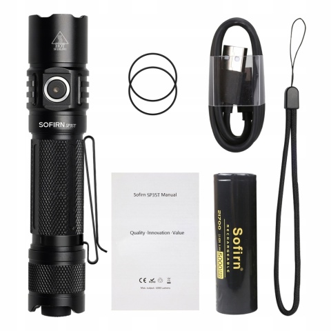 PROFESIONALNA! Latarka Sofirn SP35T 3100lm XHP50D HI aku 21700 USB-C WOJSKO