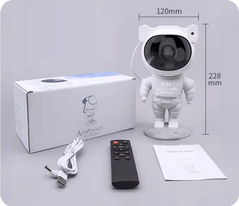 PROJEKTOR GWIAZD ASTRONAUTA LAMPKA NOCNA DLA DZIECKA KOSMOS PILOT maXvision