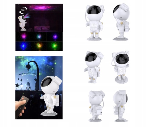 PROJEKTOR GWIAZD ASTRONAUTA LAMPKA NOCNA DLA DZIECKA KOSMOS PILOT maXvision