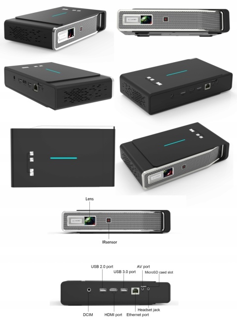 RZUTNIK PROJEKTOR 30000lm LED DLP ANDROID AUTO FOCUS ZOOM 4K 3D maXvision