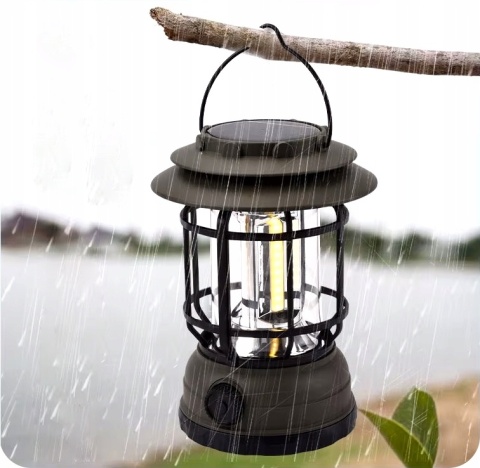 SOLARNA - MOCNA LAMPKA KEMPINGOWA LED NAMIOT BIWAK TURYSTYCZNA USB-C