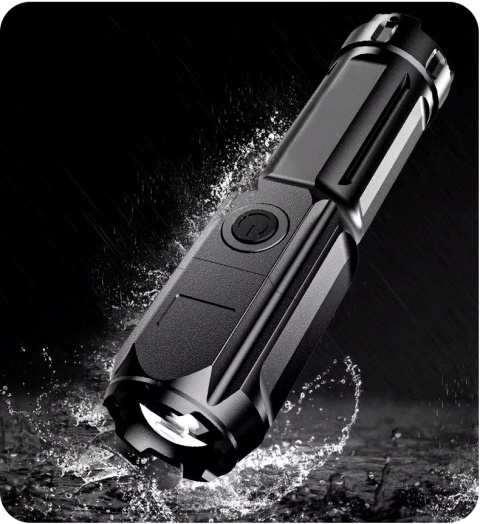 SUPER! LATARKA TAKTYCZNA LED REFLEKTOR ZOOM AKUMULATOR USB