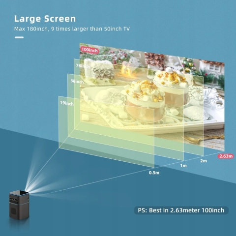 SUPER MINI PROJEKTOR DLP PRZENOŚNY AKUMULATOR ANDROID 4K