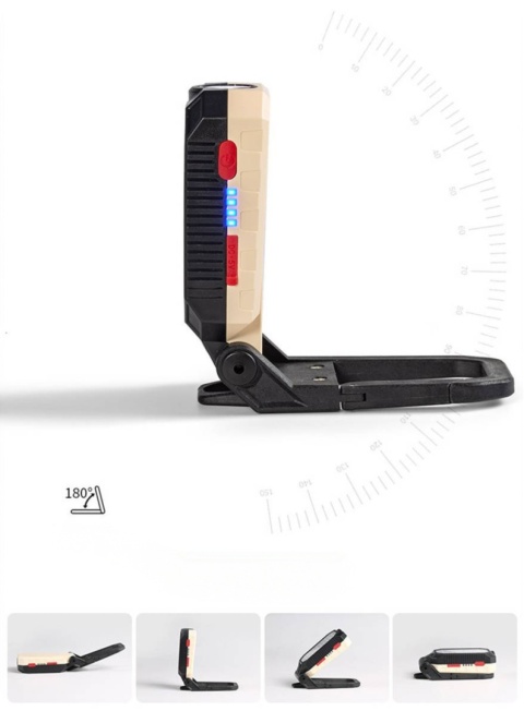 SUPER MOCNA LAMPKA ROBOCZA KEMPINGOWA OSTRZEGAWCZA LATARKA 3w1 USB-C MAGNES