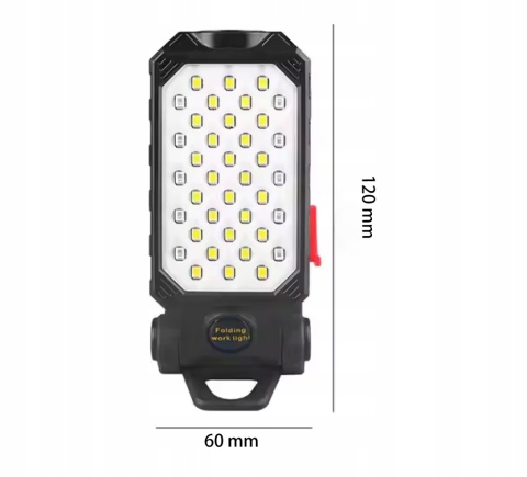 SUPER MOCNA LAMPKA ROBOCZA KEMPINGOWA OSTRZEGAWCZA LATARKA 3w1 USB-C MAGNES