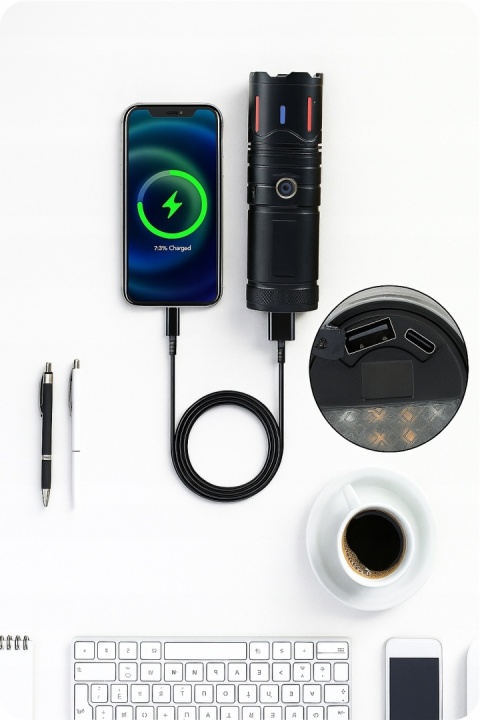 SUPER MOCNA! LATARKA LED LASER DALEKOSIĘŻNA RED Power-Bank 1800m ZOOM M30