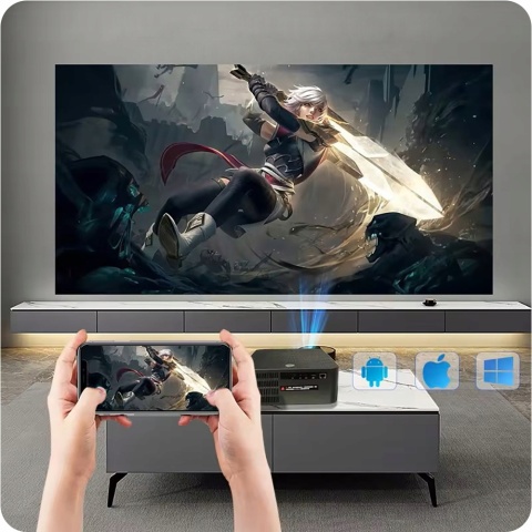 HIT ! RZUTNIK PROJEKTOR LED FULL HD ANDROID maXvision BARDZO JASNY 38000 LM