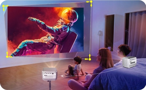 RZUTNIK PROJEKTOR DLP LED AKUMULATOR ANDROID PREMIUM AUTO FOCUS 4K 3D MOCNY