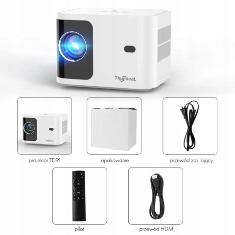 RZUTNIK PROJEKTOR LED ANDROID AUTO KEYSTONE FOCUS 2K 4K SMART TV maXvision