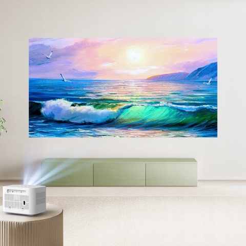 RZUTNIK PROJEKTOR LED ANDROID AUTO KEYSTONE FOCUS 2K 4K SMART TV maXvision