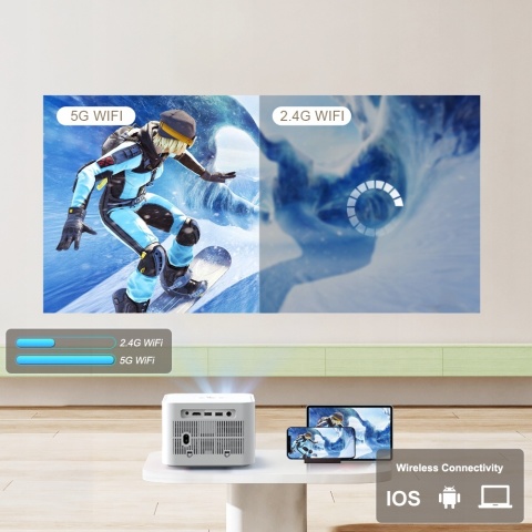 RZUTNIK PROJEKTOR LED ANDROID AUTO KEYSTONE FOCUS 2K 4K SMART TV maXvision