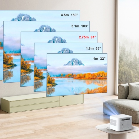 RZUTNIK PROJEKTOR LED ANDROID AUTO KEYSTONE FOCUS 2K 4K SMART TV maXvision