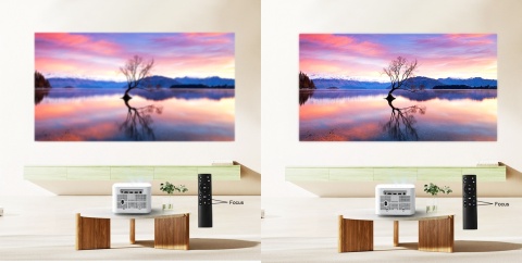 RZUTNIK PROJEKTOR LED ANDROID AUTO KEYSTONE FOCUS 2K 4K SMART TV maXvision